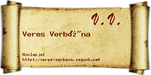 Veres Verbéna névjegykártya